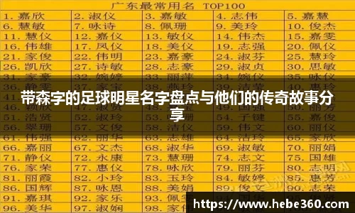 带森字的足球明星名字盘点与他们的传奇故事分享